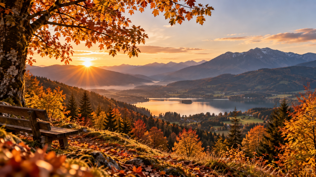 Goldene Herbstlandschaft in Kärnten